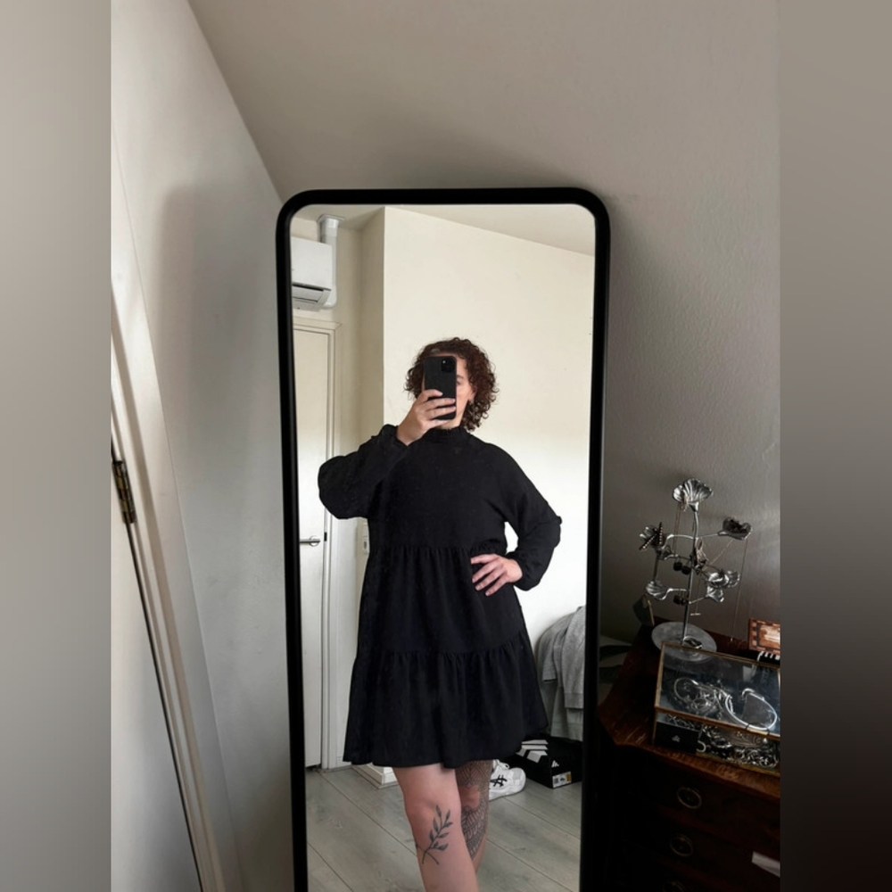Monki Black Long Sleeve Dress